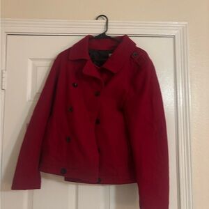 Old Navy Women's Bold Red Pea Coat